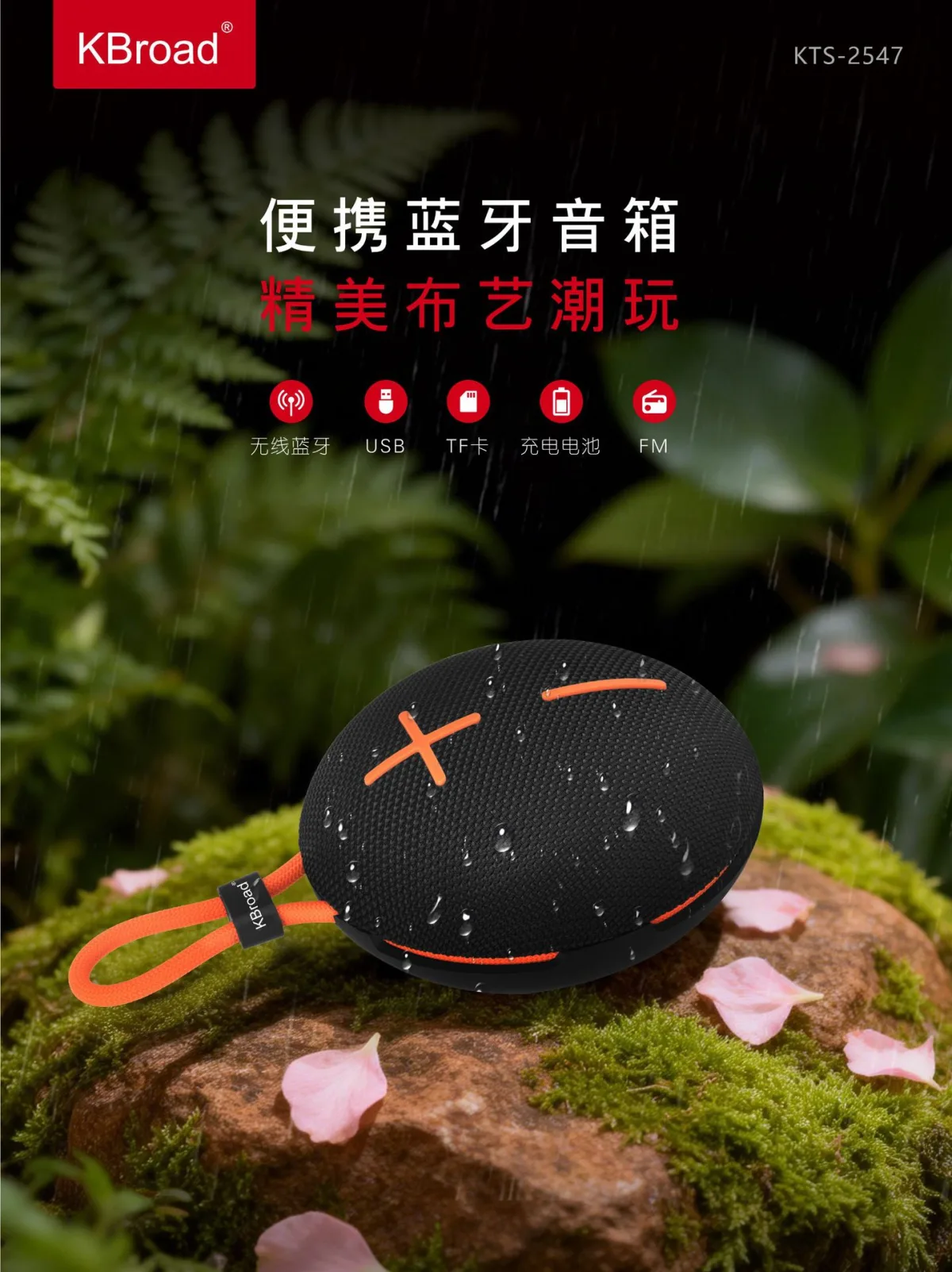 Портативная Bluetooth-колонка с водозащитой, подсветкой RGB и слотом для карт