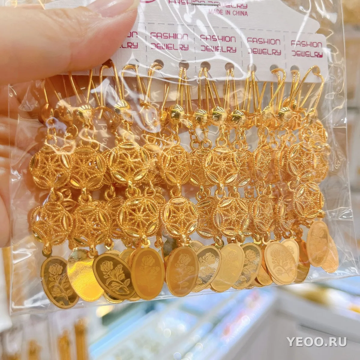 Серьги-подвески из латуни с позолотой и цирконием, с кисточками, для женщин