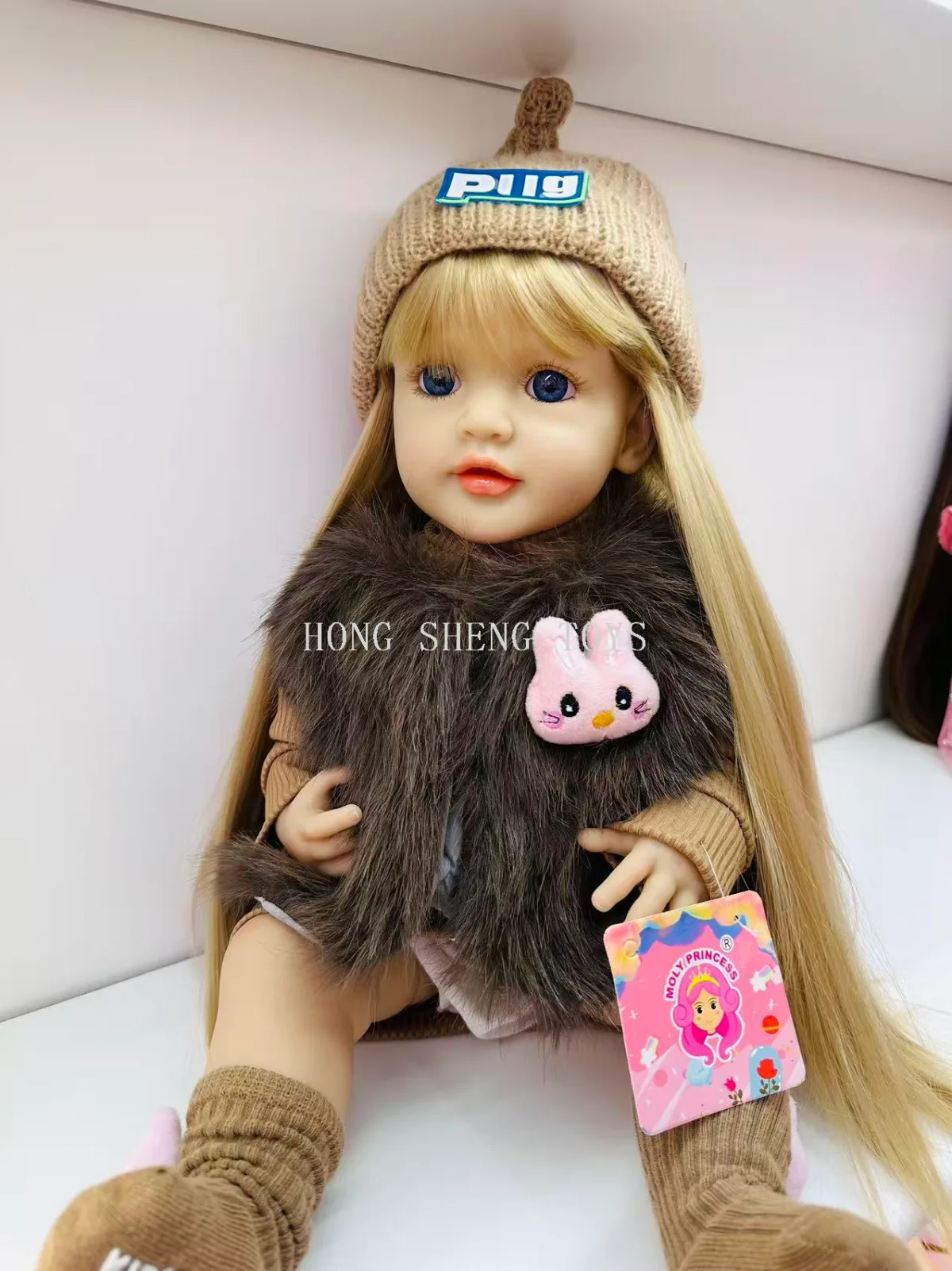 Силиконовая кукла-реборн 55 см с интерактивным диалогом и датчиком
