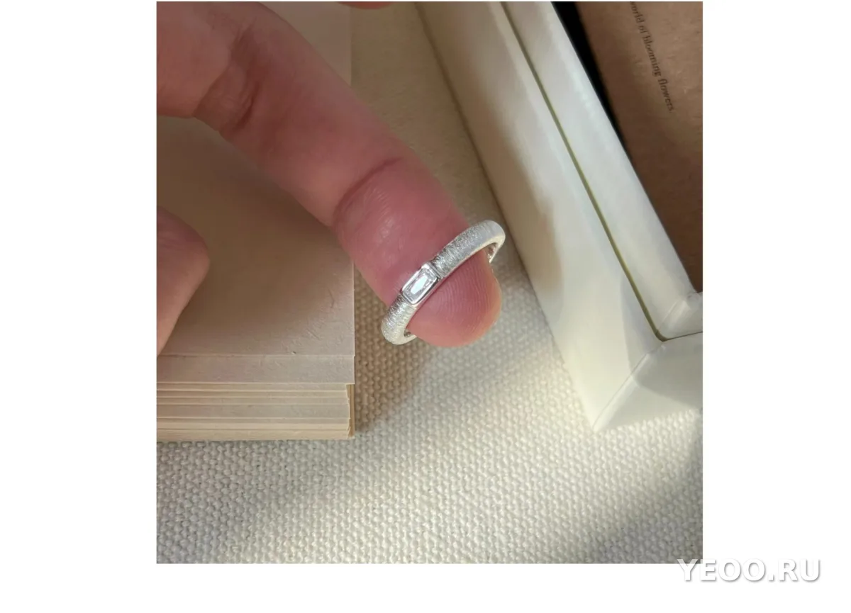 Кольцо из серебра S925 с матовым цветком, женское, разомкнутое, для указательного пальца