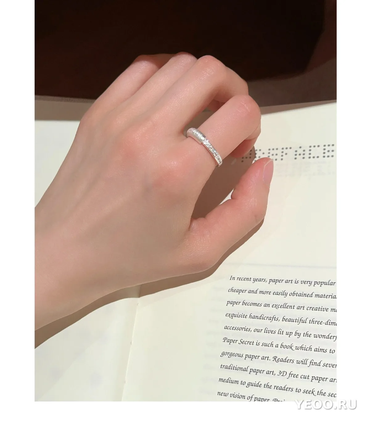 Кольцо из серебра S925 с матовым цветком, женское, разомкнутое, для указательного пальца