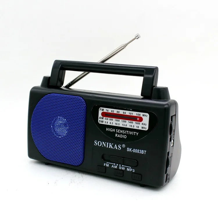 Портативный радиоприёмник с FM, USB, MP3 и Bluetooth, пластиковый корпус