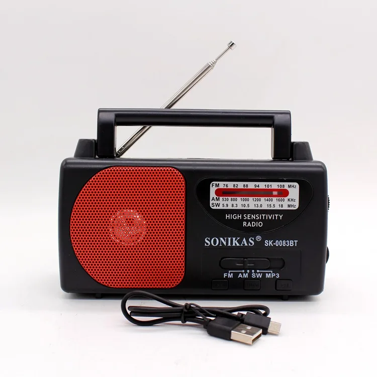 Портативный радиоприёмник с FM, USB, MP3 и Bluetooth, пластиковый корпус