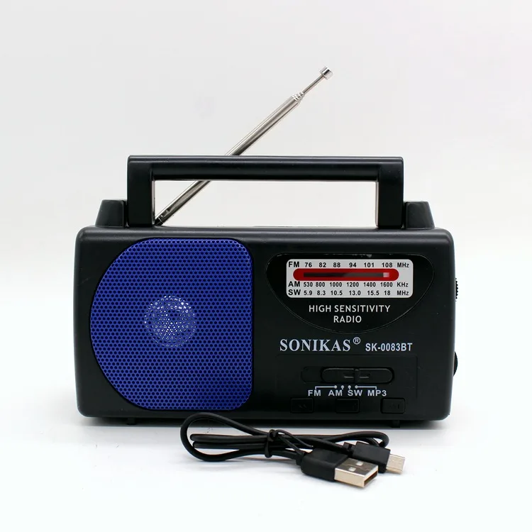 Портативный радиоприёмник с FM, USB, MP3 и Bluetooth, пластиковый корпус