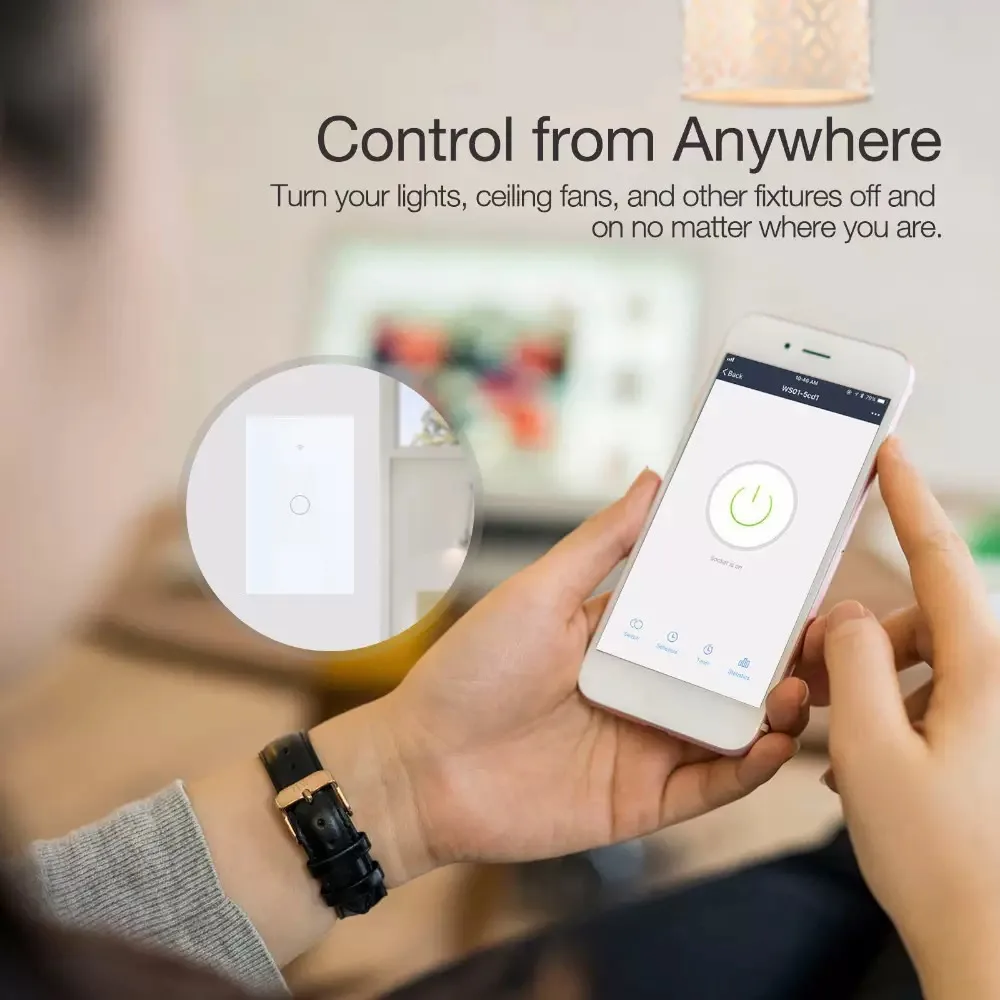 Умный настенный Wi-Fi выключатель с сенсором, одноклавишный, для Alexa