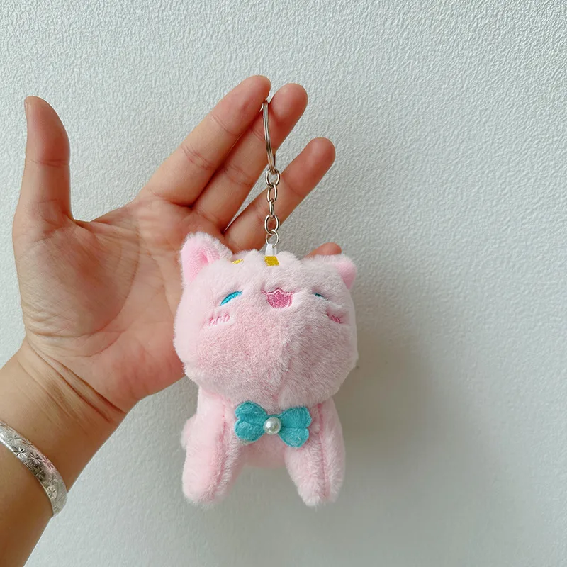 Мини-брелок на рюкзак мягкая игрушка кот с бантом