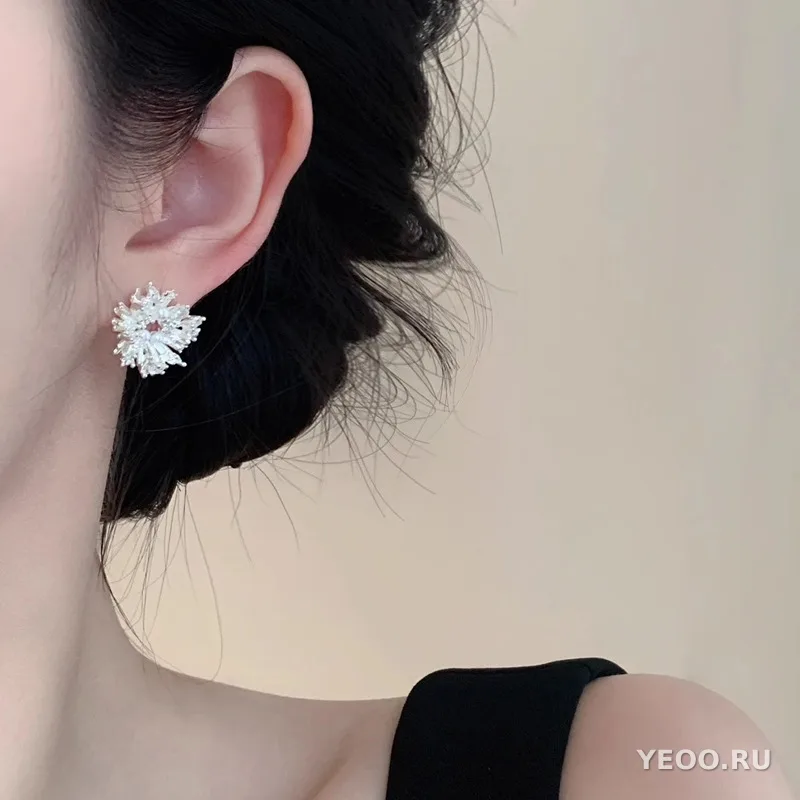 Серьги-клипсы с жемчугом и геометрическим узором, без прокола, серебро 925 пробы
