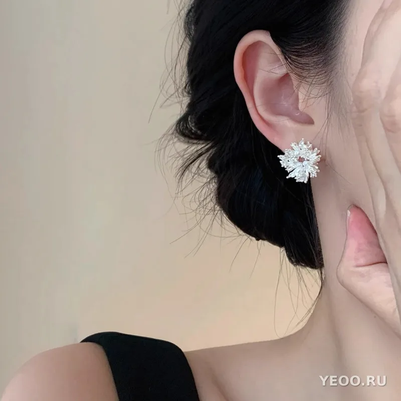 Серьги-клипсы с жемчугом и геометрическим узором, без прокола, серебро 925 пробы