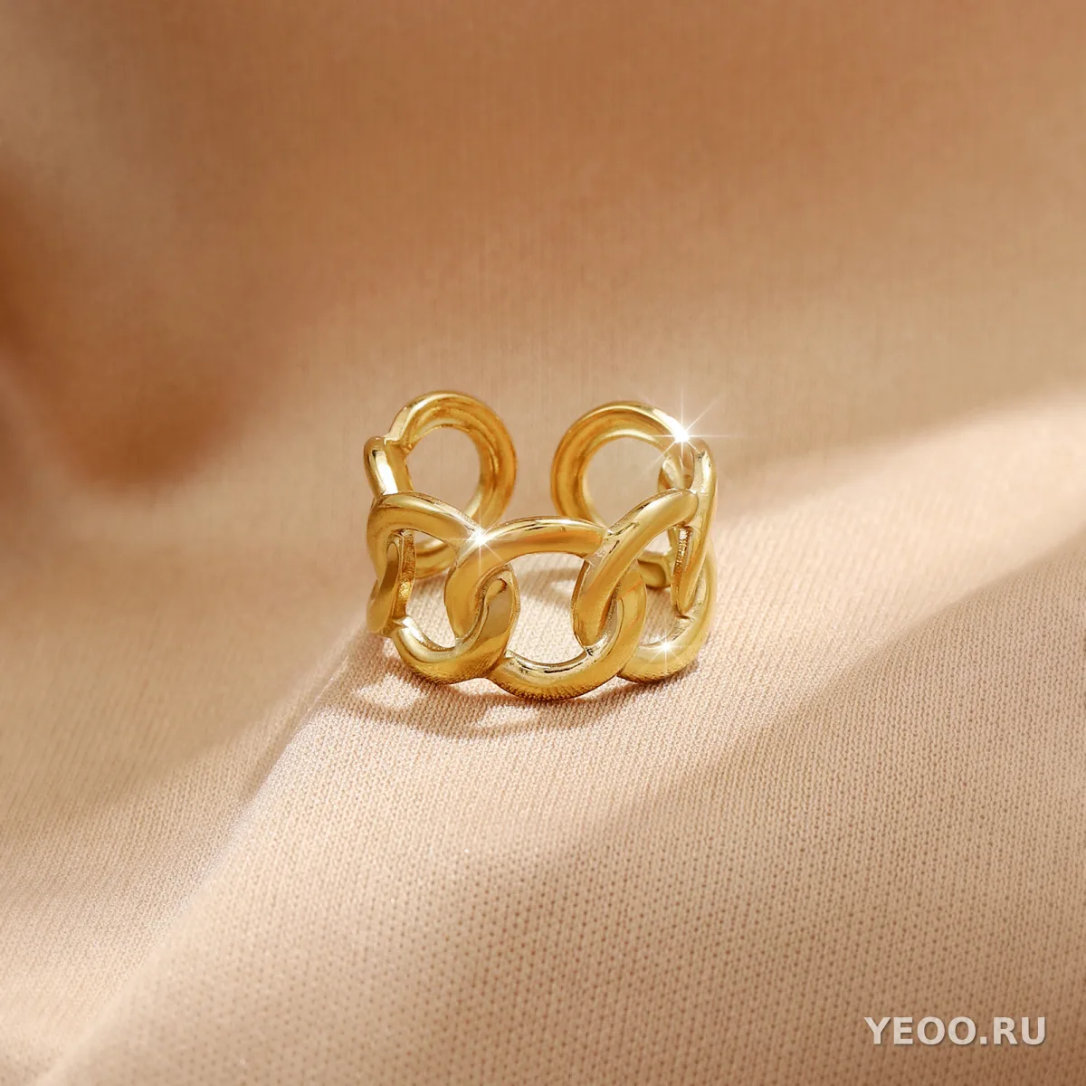 Кольцо женское из нержавеющей стали с золочением 18K, технология PVD, водостойкое