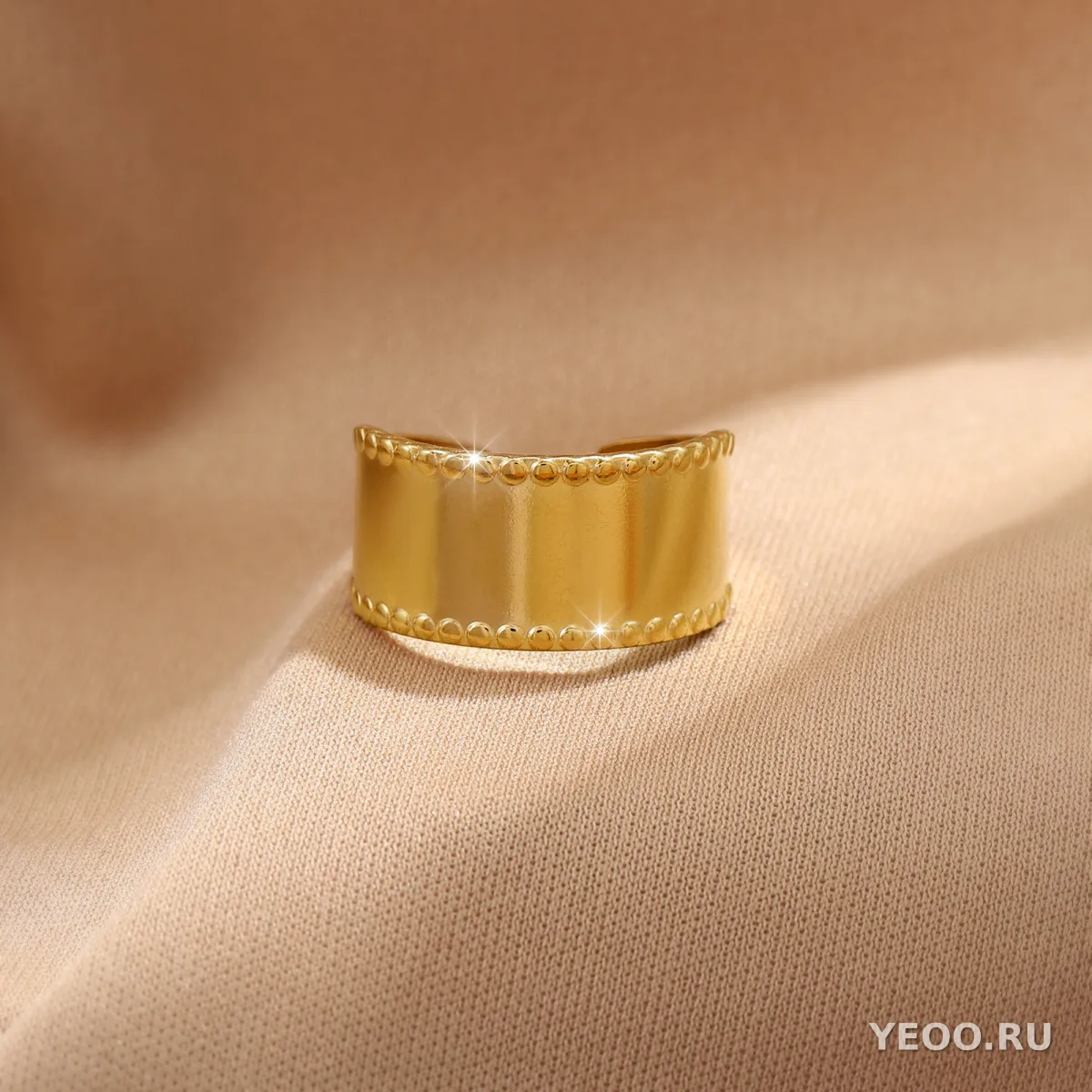 Кольцо женское из нержавеющей стали с золочением 18K, технология PVD, водостойкое