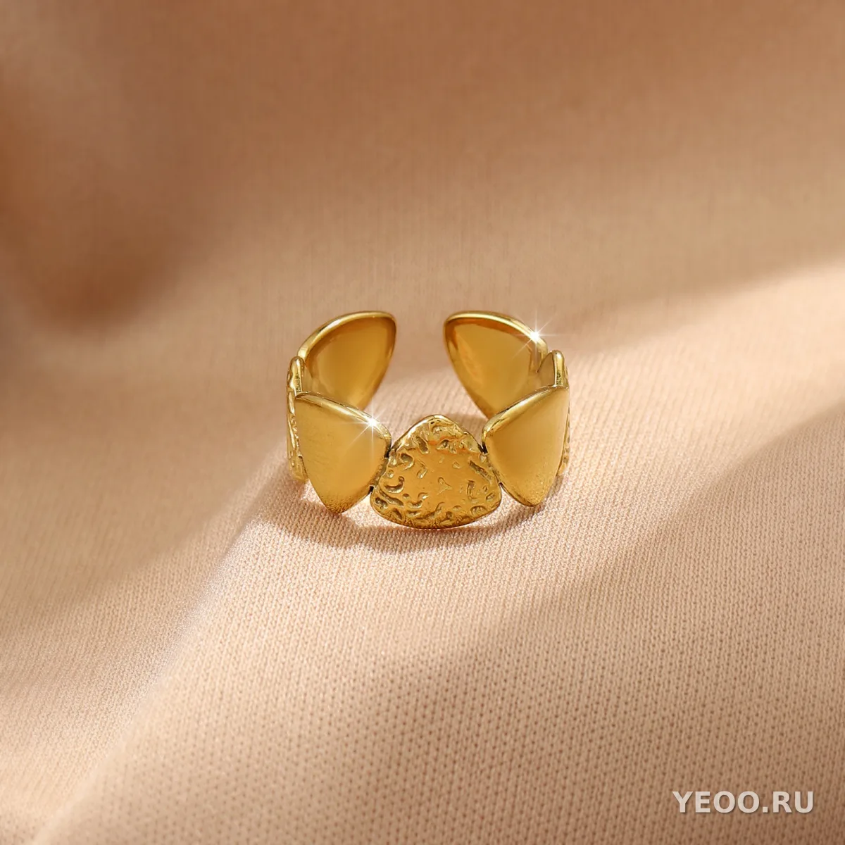 Кольцо женское из нержавеющей стали с золочением 18K, технология PVD, водостойкое