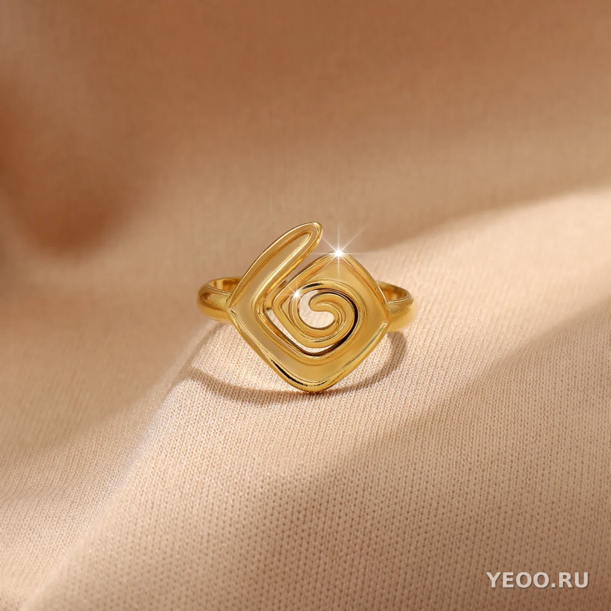 Кольцо женское из нержавеющей стали с золочением 18K, технология PVD, водостойкое