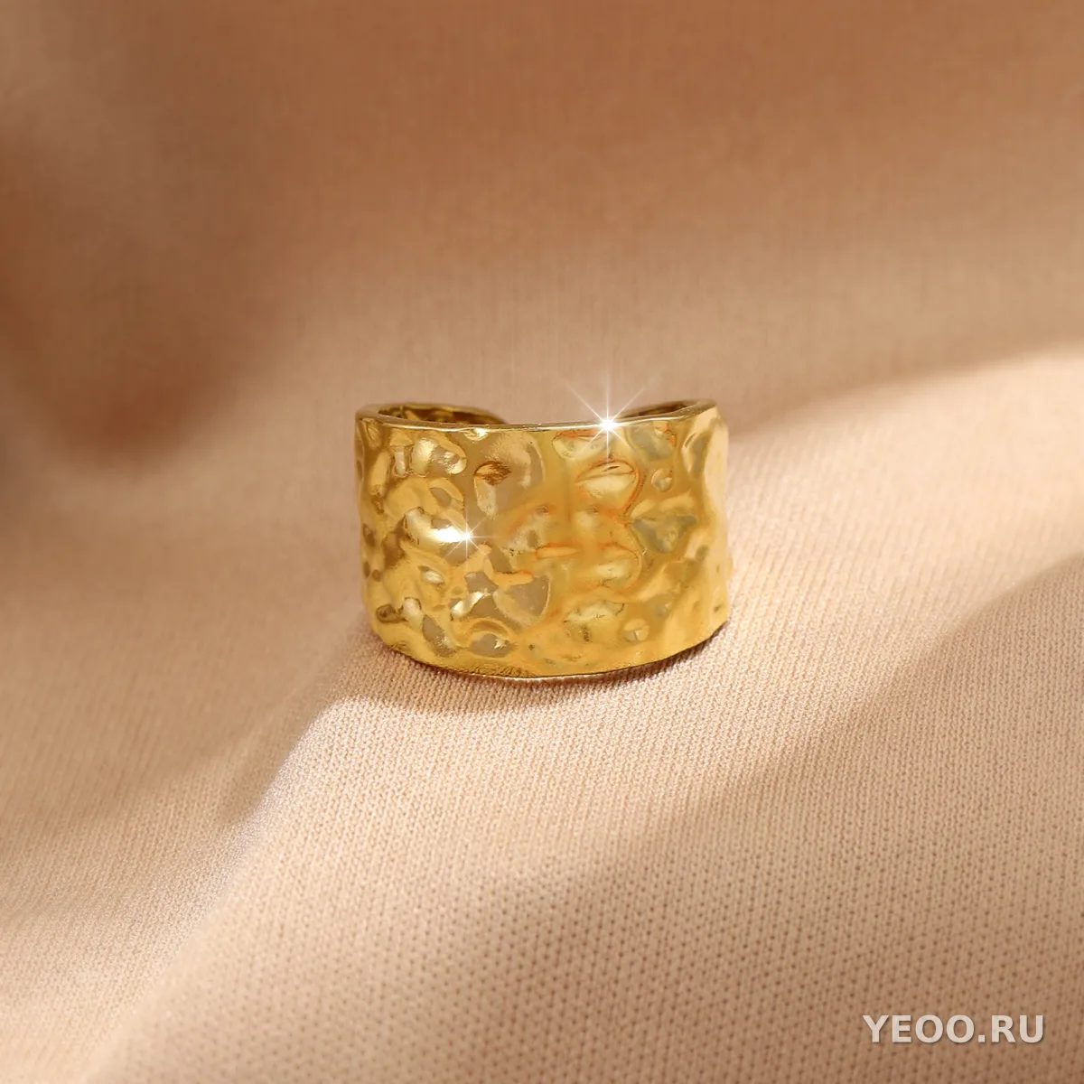 Кольцо женское из нержавеющей стали с золочением 18K, технология PVD, водостойкое