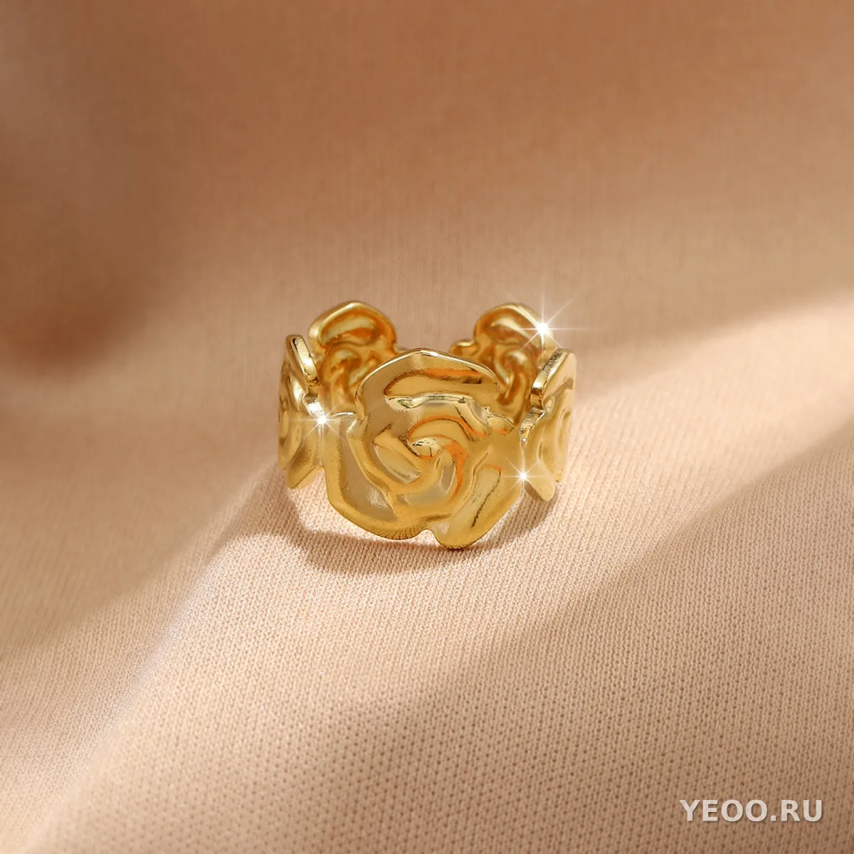 Кольцо женское из нержавеющей стали с золочением 18K, технология PVD, водостойкое