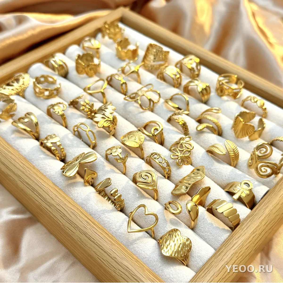 Кольцо женское из нержавеющей стали с золочением 18K, технология PVD, водостойкое