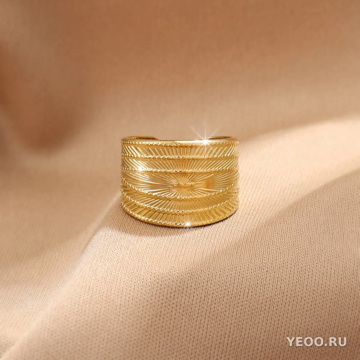 Кольцо женское из нержавеющей стали с золочением 18K, технология PVD, водостойкое