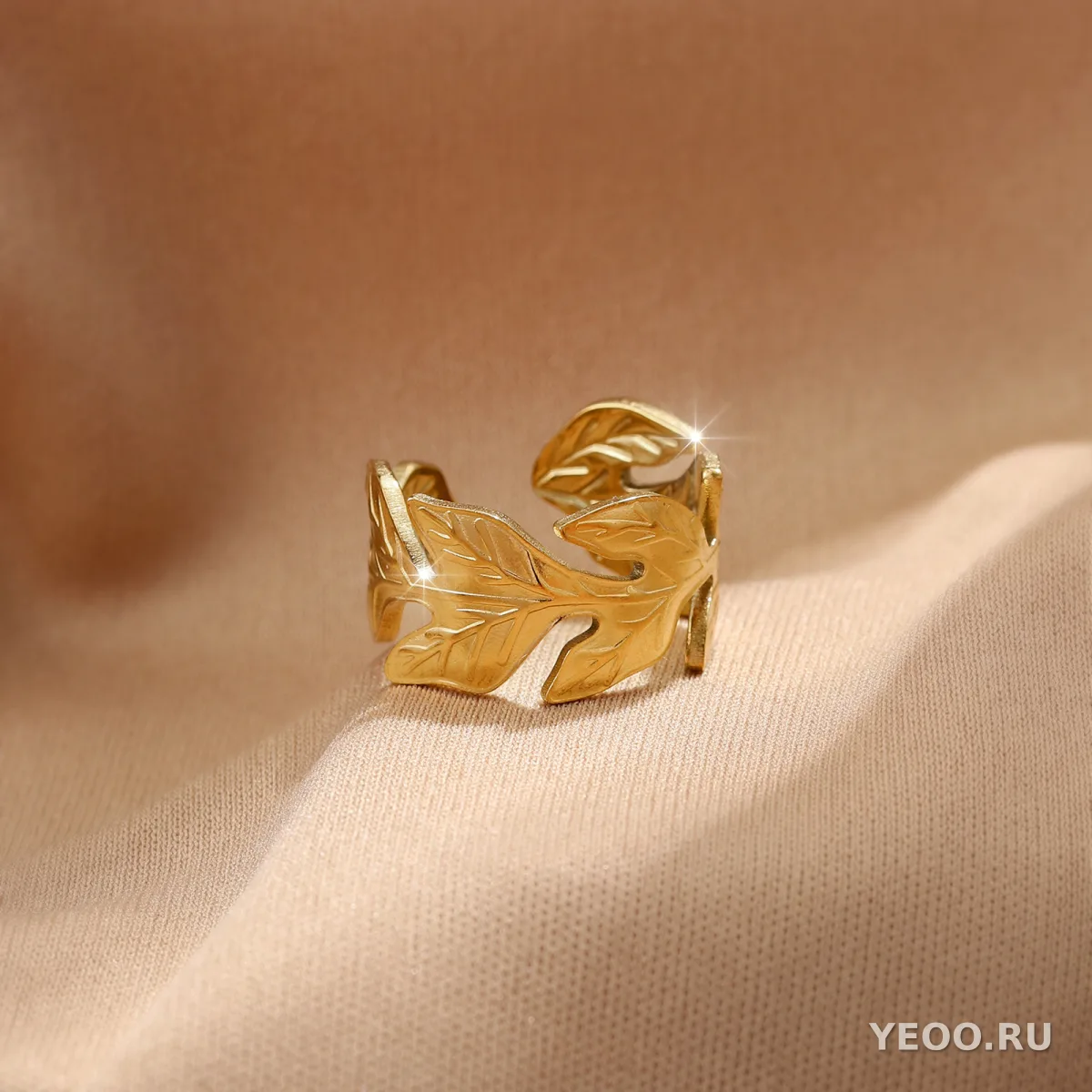 Кольцо женское из нержавеющей стали с золочением 18K, технология PVD, водостойкое