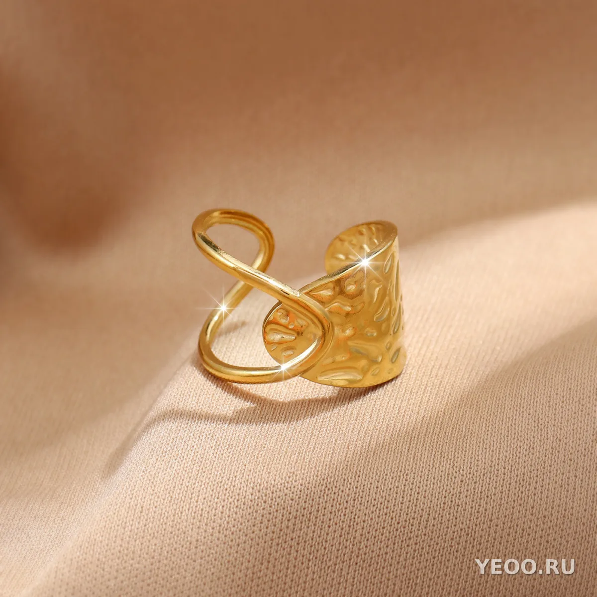 Кольцо женское из нержавеющей стали с золочением 18K, технология PVD, водостойкое