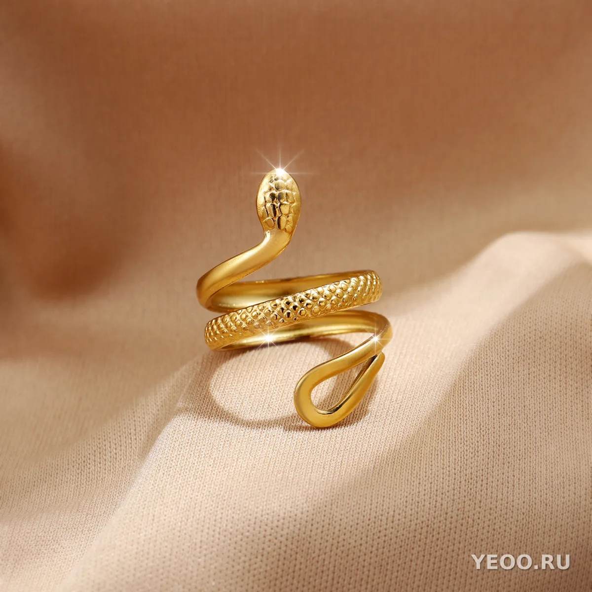 Кольцо женское из нержавеющей стали с золочением 18K, технология PVD, водостойкое