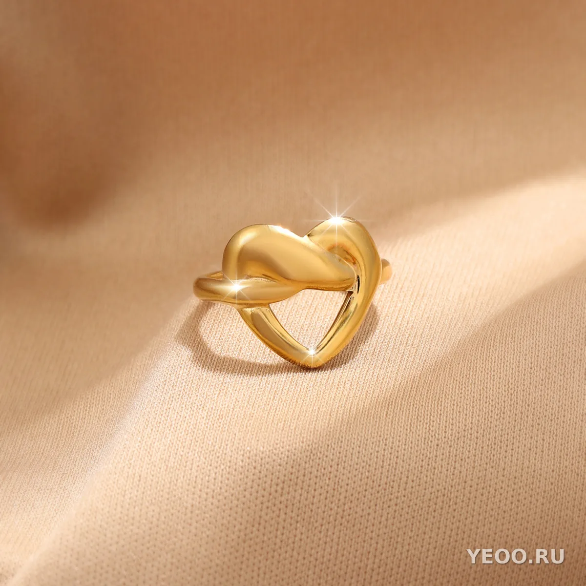 Кольцо женское из нержавеющей стали с золочением 18K, технология PVD, водостойкое