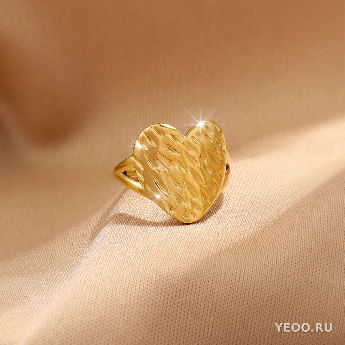 Кольцо женское из нержавеющей стали с золочением 18K, технология PVD, водостойкое