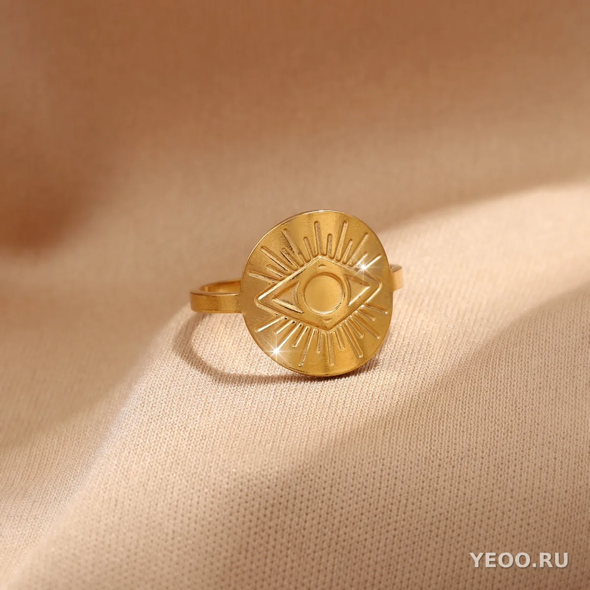 Кольцо женское из нержавеющей стали с золочением 18K, технология PVD, водостойкое