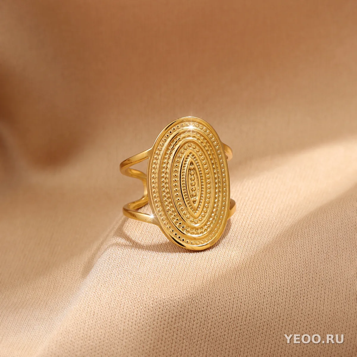 Кольцо женское из нержавеющей стали с золочением 18K, технология PVD, водостойкое