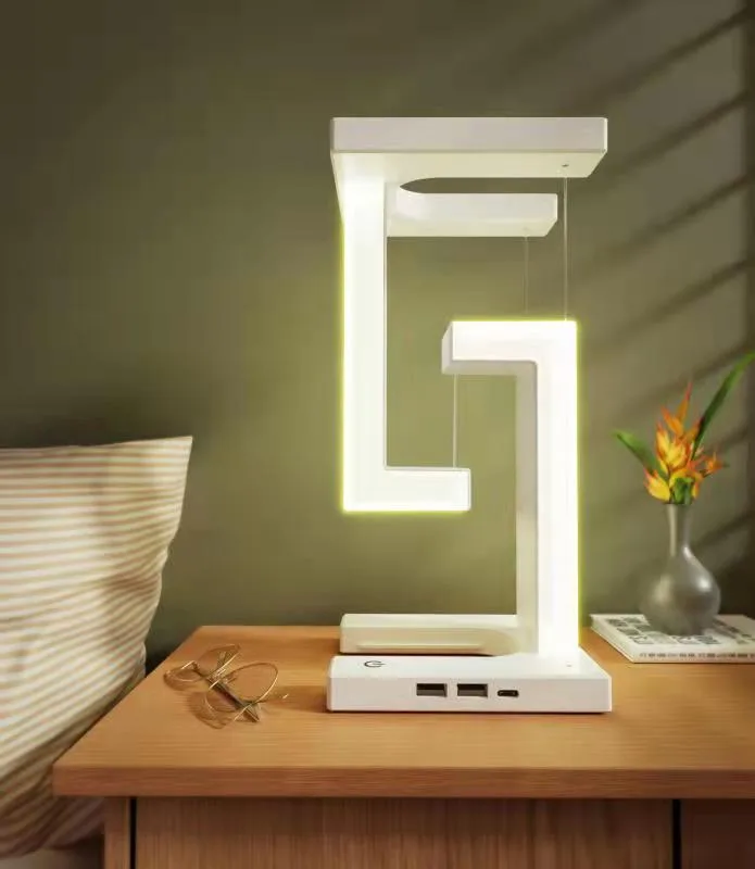 Светильник LED с левитацией и беспроводной зарядкой для телефона