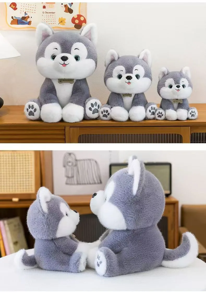 Мягкая игрушка хаски, плюшевый щенок-собака, 30–75 см