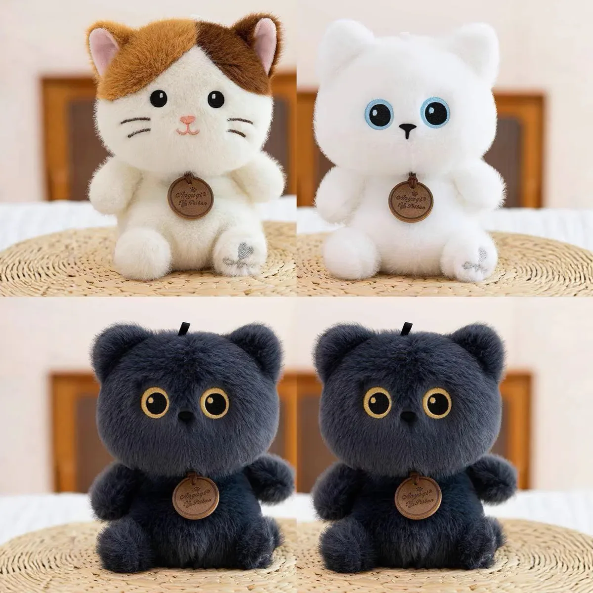 Плюшевая игрушка кошка 16 см, мягкая фигурка-компаньон для стола